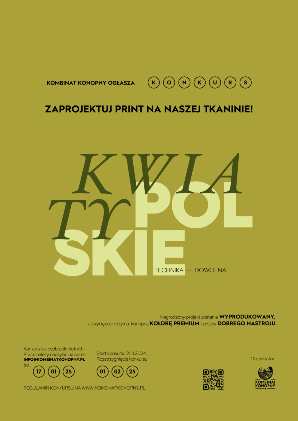 Plakat konkursu "KWIATY POLSKIE"